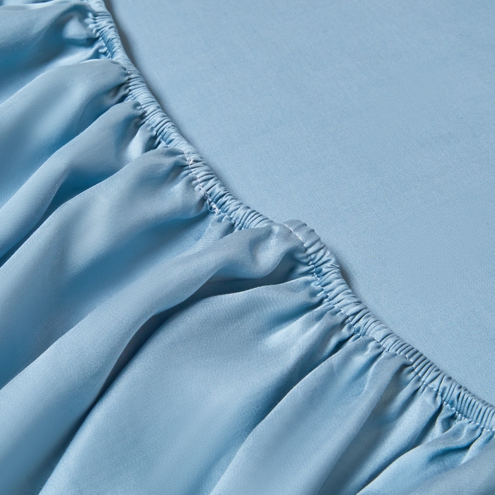 91家纺网 家纺一手货源 找家纺 涵宸家纺 2026新款纯色天丝棉单床笠-场景二 星耀兰