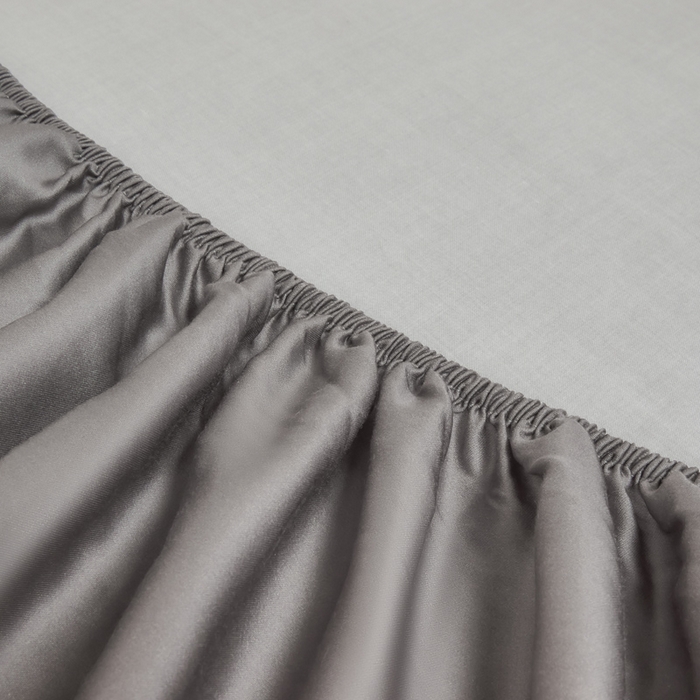 91家纺网 家纺一手货源 找家纺 涵宸家纺 2026新款纯色天丝棉单床笠-场景二 星夜灰