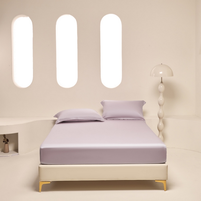 91家纺网 家纺一手货源 找家纺 涵宸家纺 2026新款纯色天丝棉单床笠-场景二 紫语