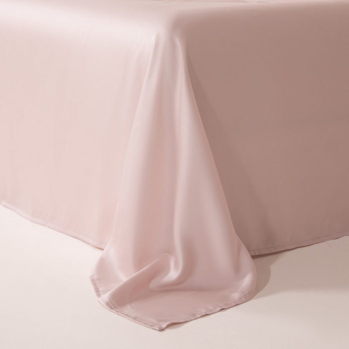 91家纺网 家纺一手货源 找家纺 涵宸家纺 2026新款纯色天丝棉四件套-场景二 时尚灰+玫瑰粉