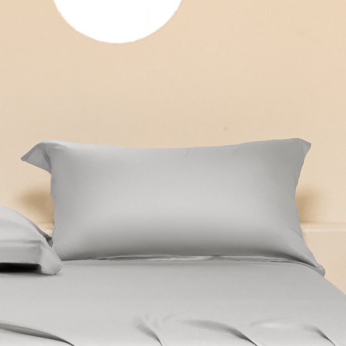 91家纺网 家纺一手货源 找家纺 涵宸家纺 2026新款纯色天丝棉单枕套-场景二 枕套-时尚灰