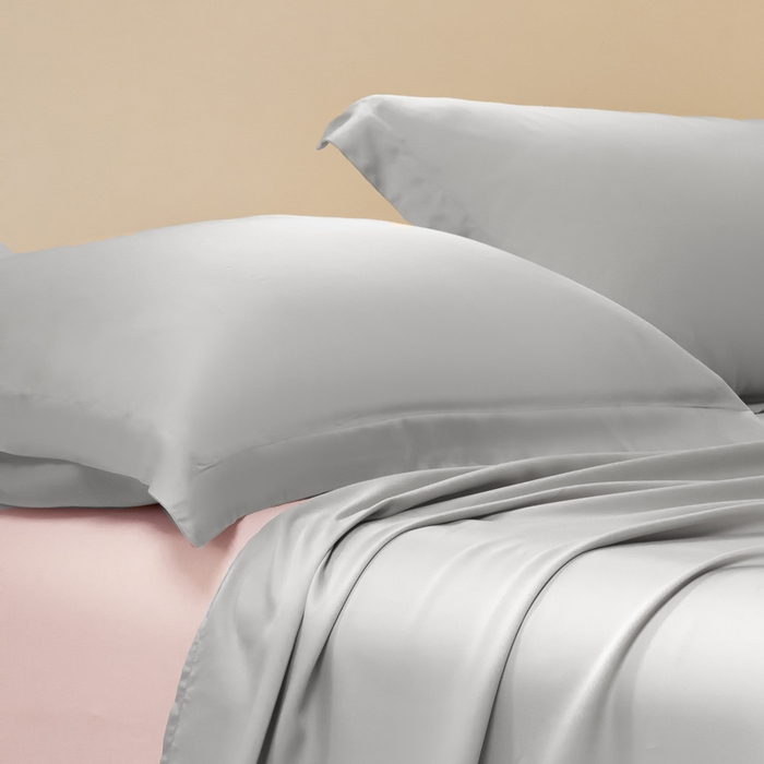 91家纺网 家纺一手货源 找家纺 涵宸家纺 2026新款纯色天丝棉单枕套-场景二 枕套-时尚灰