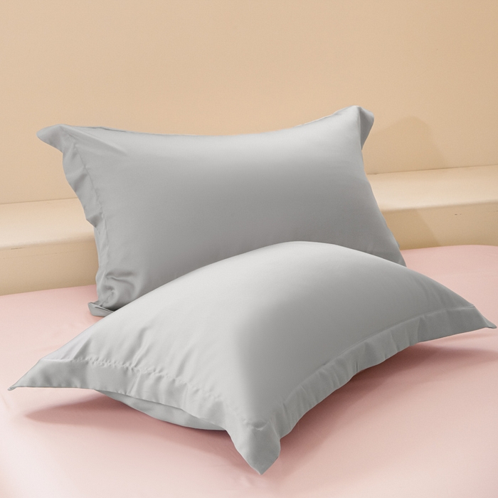 91家纺网 家纺一手货源 找家纺 涵宸家纺 2026新款纯色天丝棉单枕套-场景二 枕套-时尚灰