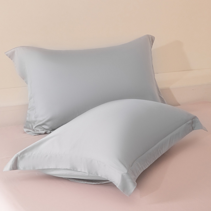 91家纺网 家纺一手货源 找家纺 涵宸家纺 2026新款纯色天丝棉单枕套-场景二 枕套-时尚灰