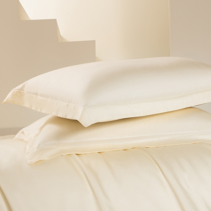 91家纺网 家纺一手货源 找家纺 涵宸家纺 2026新款纯色天丝棉单枕套-场景二 枕套-象牙白