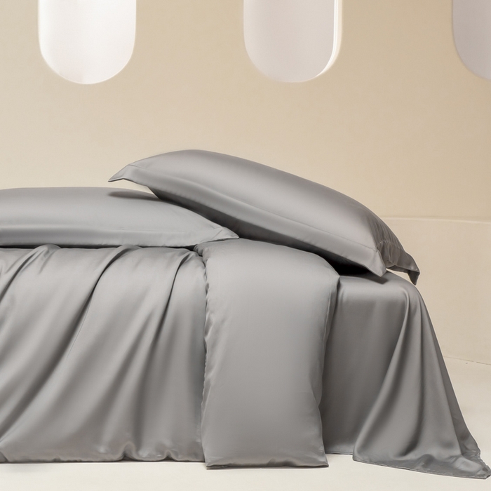 涵宸家纺 2026新款纯色天丝棉四件套-场景二 星夜灰