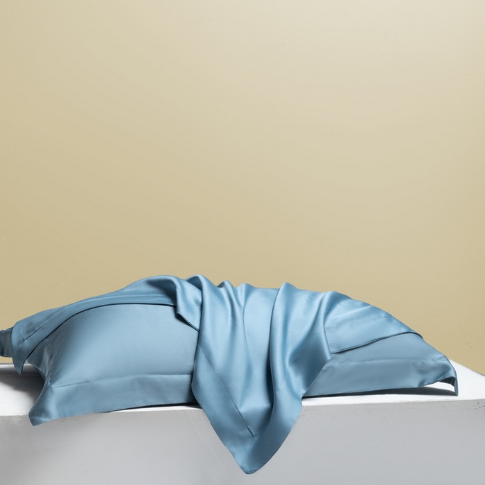 91家纺网 家纺一手货源 找家纺 涵宸家纺 2026新款纯色天丝棉单枕套-场景二 枕套-星耀兰