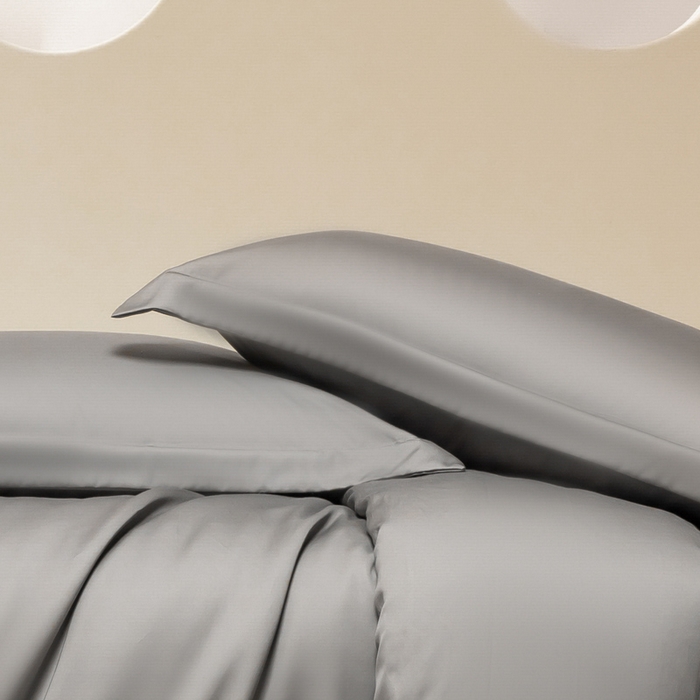 91家纺网 家纺一手货源 找家纺 涵宸家纺 2026新款纯色天丝棉单枕套-场景二 枕套-星夜灰