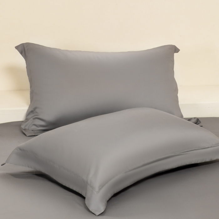 91家纺网 家纺一手货源 找家纺 涵宸家纺 2026新款纯色天丝棉单枕套-场景二 枕套-星夜灰