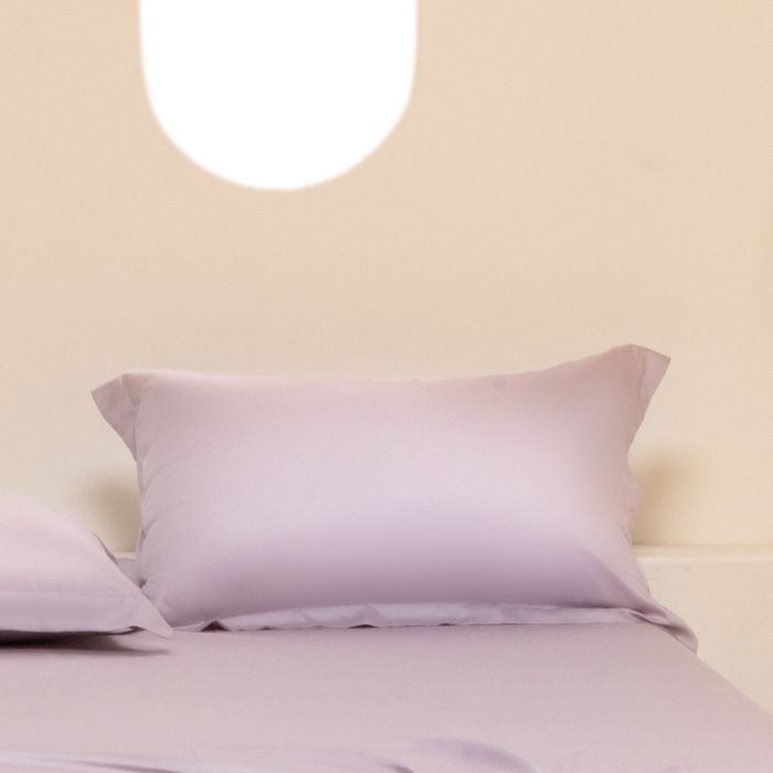 91家纺网 家纺一手货源 找家纺 涵宸家纺 2026新款纯色天丝棉单枕套-场景二 枕套-紫语