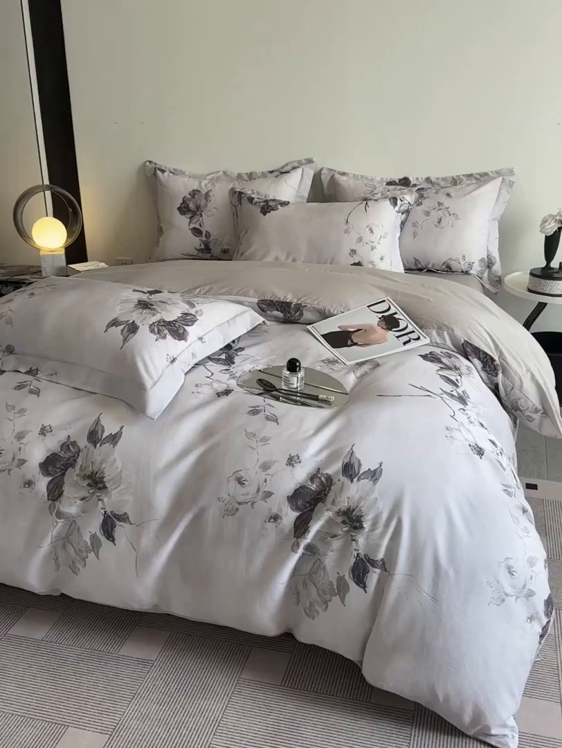 91家纺网 家纺一手货源 找家纺 涵宸家纺 2026新款天丝棉数码印花四件套 蒂梵朵