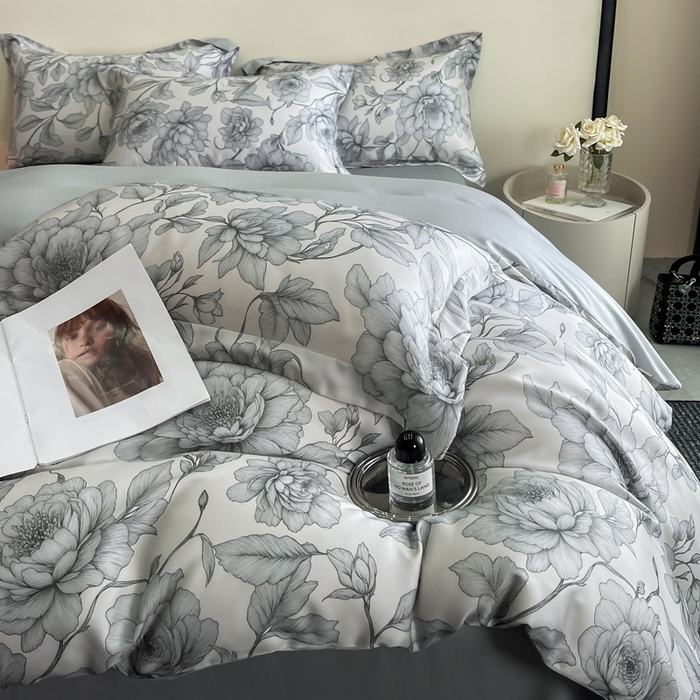 91家纺网 家纺一手货源 找家纺 涵宸家纺 2026新款天丝棉数码印花四件套 多琳娜