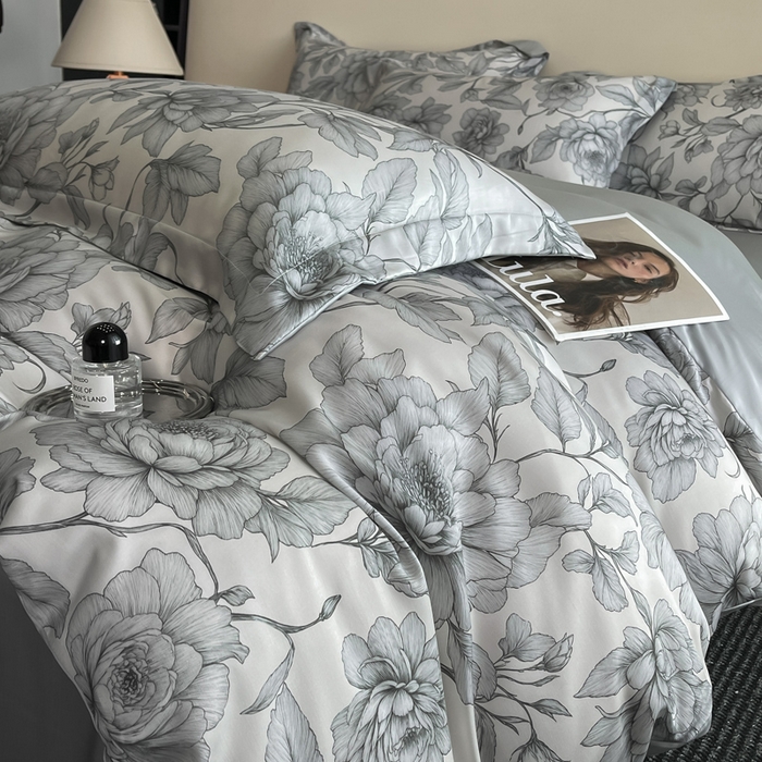 91家纺网 家纺一手货源 找家纺 涵宸家纺 2026新款天丝棉数码印花四件套 多琳娜