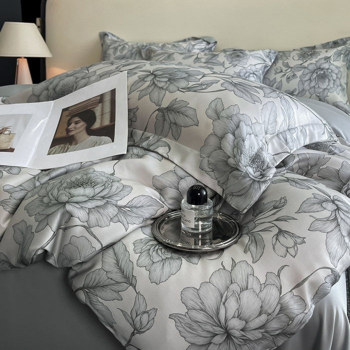 91家纺网 家纺一手货源 找家纺 涵宸家纺 2026新款天丝棉数码印花四件套 多琳娜