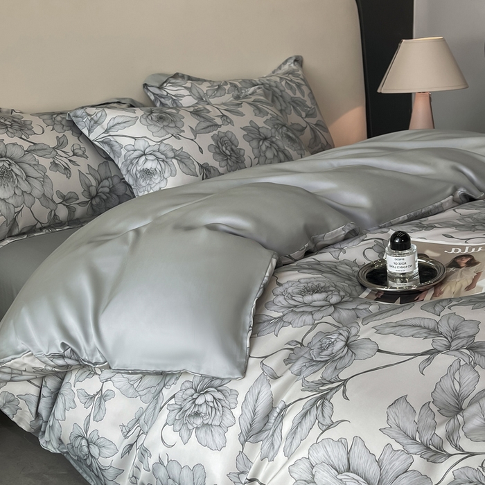 91家纺网 家纺一手货源 找家纺 涵宸家纺 2026新款天丝棉数码印花四件套 多琳娜