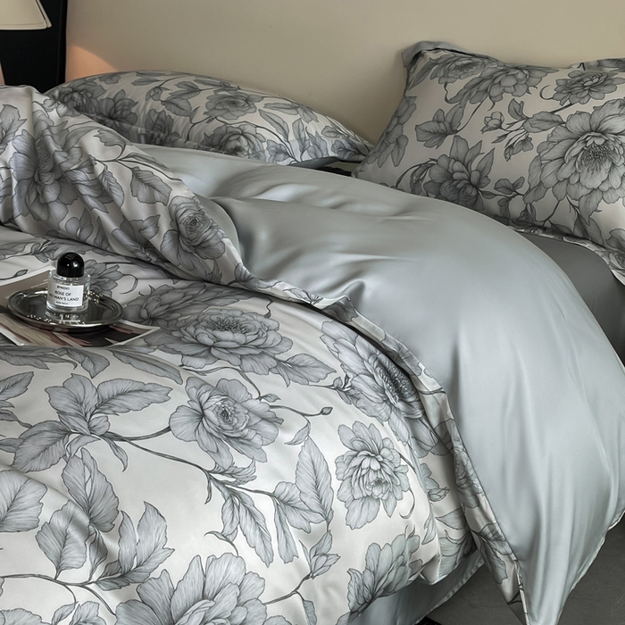 91家纺网 家纺一手货源 找家纺 涵宸家纺 2026新款天丝棉数码印花四件套 多琳娜