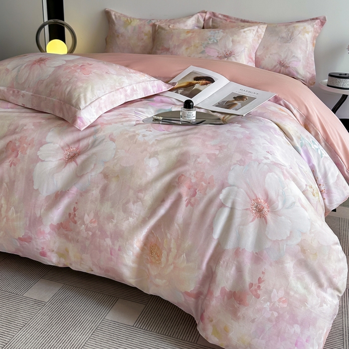 涵宸家纺 2026新款天丝棉数码印花四件套 朵初