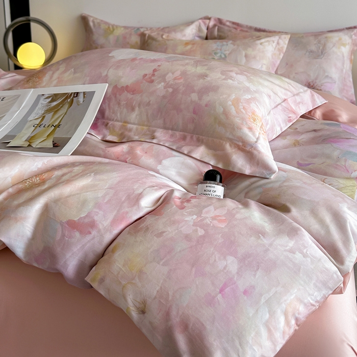 91家纺网 家纺一手货源 找家纺 涵宸家纺 2026新款天丝棉数码印花四件套 朵初