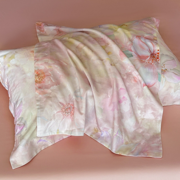 91家纺网 家纺一手货源 找家纺 涵宸家纺 2026新款天丝棉数码印花四件套 朵初