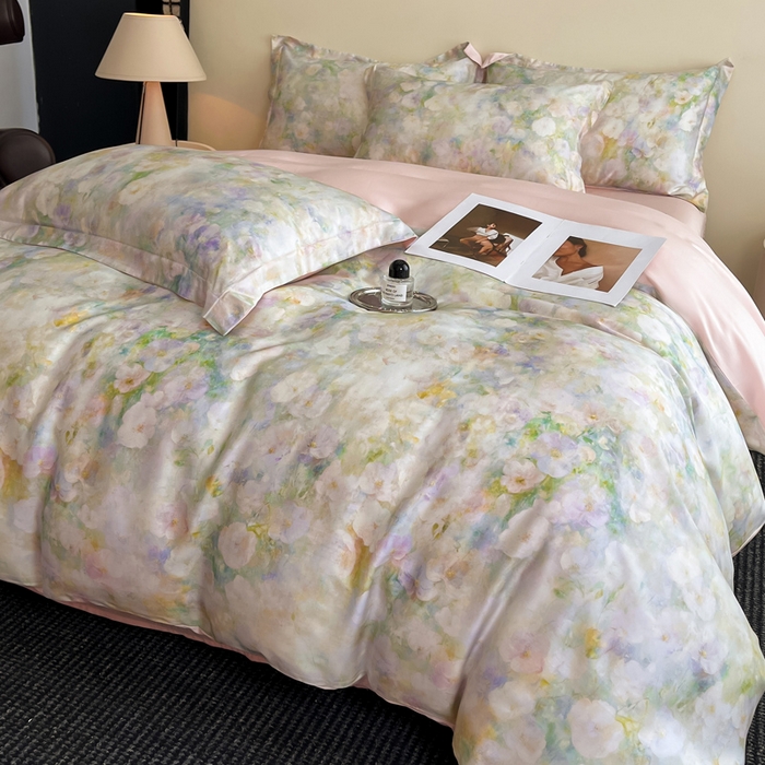 涵宸家纺 2026新款天丝棉数码印花四件套 花开半夏