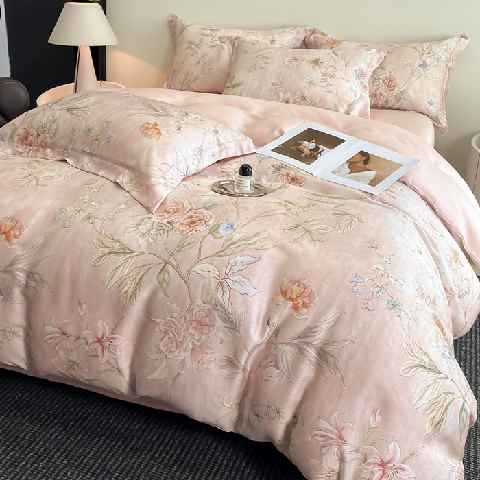 涵宸家纺 2026新款天丝棉数码印花四件套 花枝棠