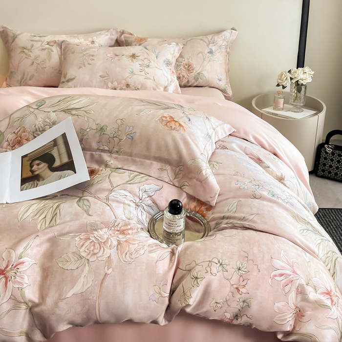 91家纺网 家纺一手货源 找家纺 涵宸家纺 2026新款天丝棉数码印花四件套 花枝棠