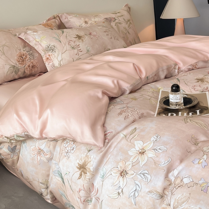 91家纺网 家纺一手货源 找家纺 涵宸家纺 2026新款天丝棉数码印花四件套 花枝棠