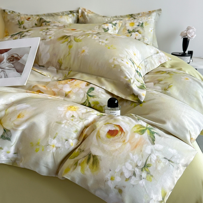 91家纺网 家纺一手货源 找家纺 涵宸家纺 2026新款天丝棉数码印花四件套 幻夏