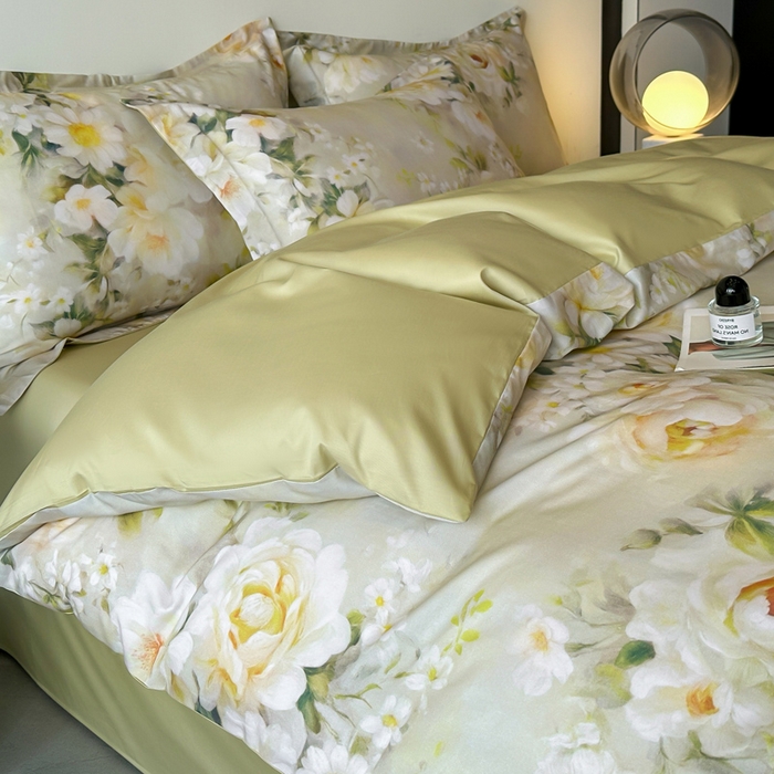 91家纺网 家纺一手货源 找家纺 涵宸家纺 2026新款天丝棉数码印花四件套 幻夏