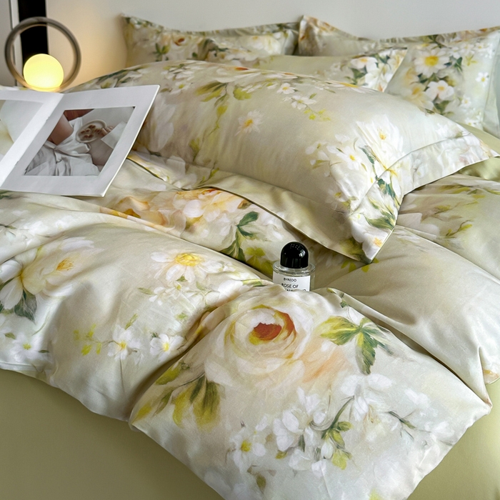 91家纺网 家纺一手货源 找家纺 涵宸家纺 2026新款天丝棉数码印花四件套 幻夏