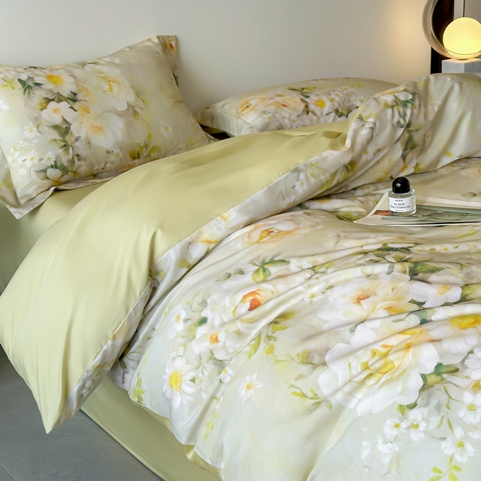 91家纺网 家纺一手货源 找家纺 涵宸家纺 2026新款天丝棉数码印花四件套 幻夏