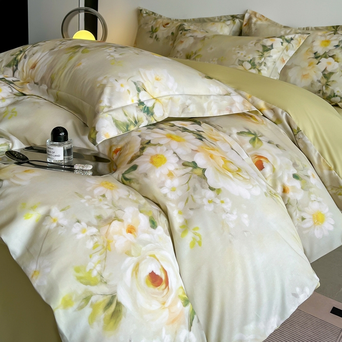 91家纺网 家纺一手货源 找家纺 涵宸家纺 2026新款天丝棉数码印花四件套 幻夏