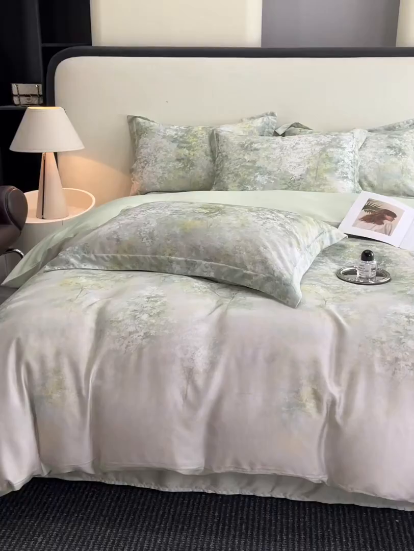 91家纺网 家纺一手货源 找家纺 涵宸家纺 2026新款天丝棉数码印花四件套 今莳