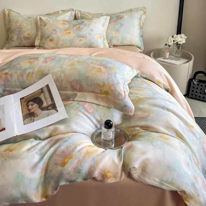 91家纺网 家纺一手货源 找家纺 涵宸家纺 2026新款天丝棉数码印花四件套 绮梦