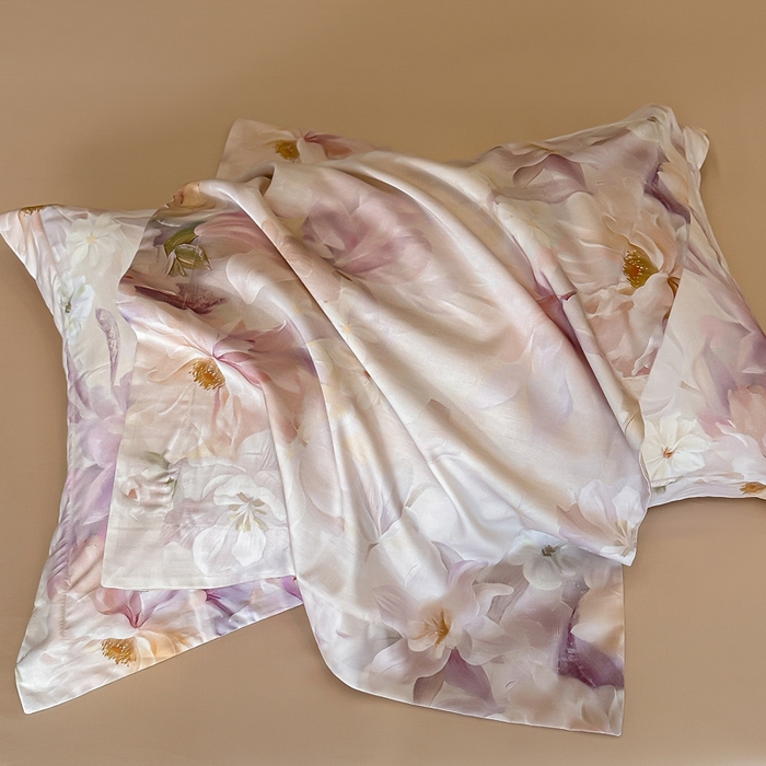 91家纺网 家纺一手货源 找家纺 涵宸家纺 2026新款天丝棉数码印花四件套 恬觅-粉