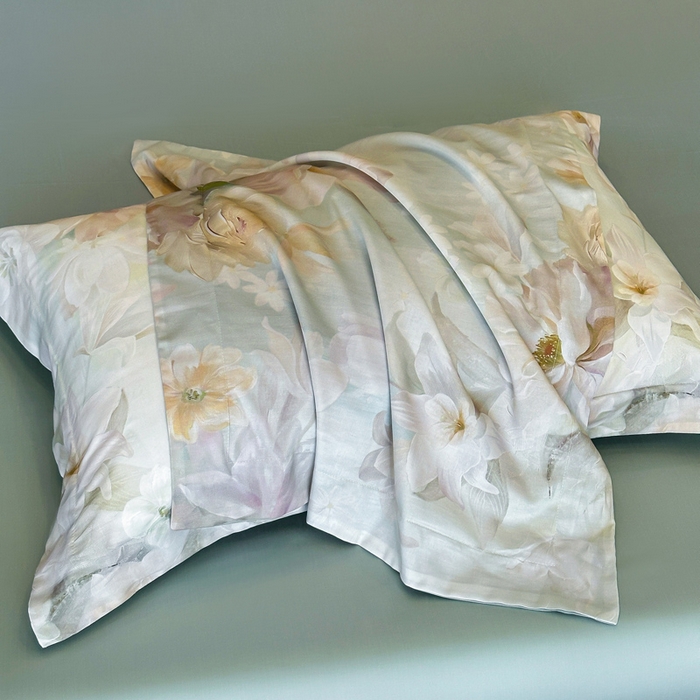 91家纺网 家纺一手货源 找家纺 涵宸家纺 2026新款天丝棉数码印花四件套 恬觅-绿