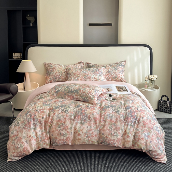 91家纺网 家纺一手货源 找家纺 涵宸家纺 2026新款天丝棉数码印花四件套 茵梦