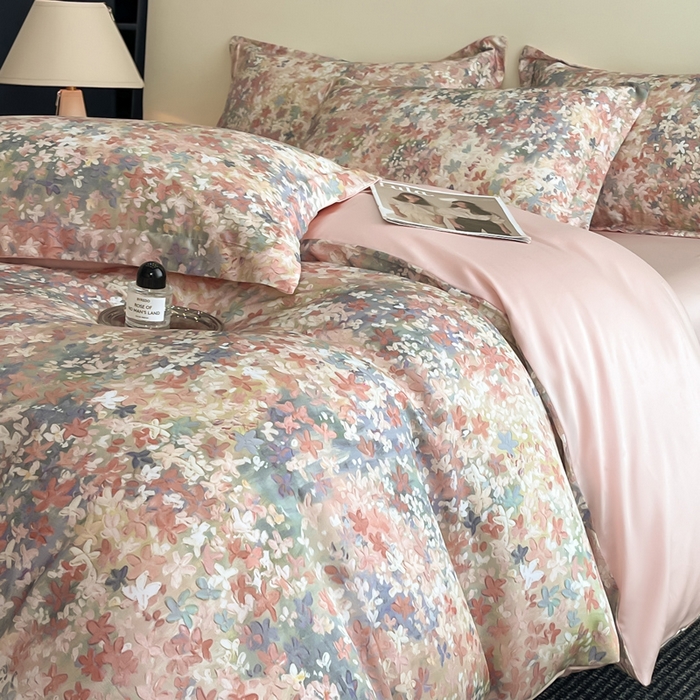 91家纺网 家纺一手货源 找家纺 涵宸家纺 2026新款天丝棉数码印花四件套 茵梦