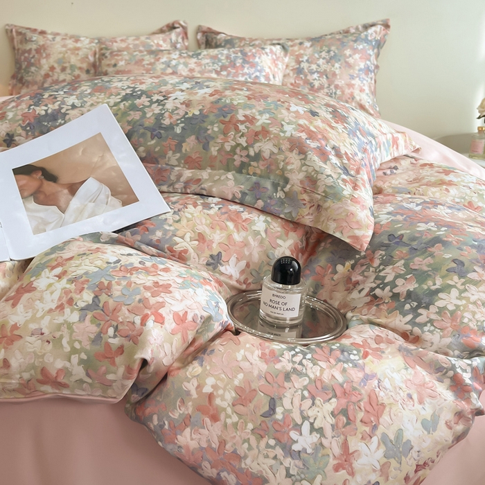 91家纺网 家纺一手货源 找家纺 涵宸家纺 2026新款天丝棉数码印花四件套 茵梦