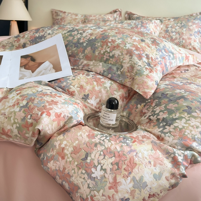 91家纺网 家纺一手货源 找家纺 涵宸家纺 2026新款天丝棉数码印花四件套 茵梦