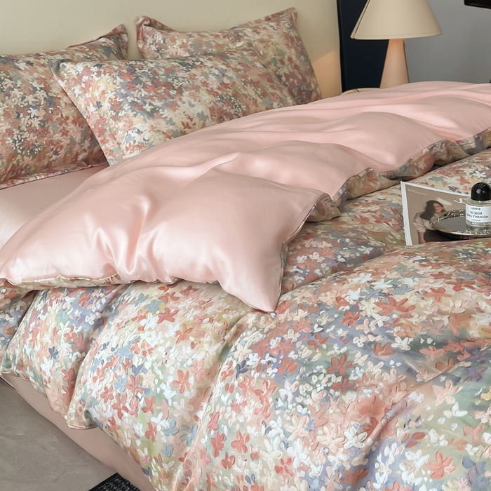 91家纺网 家纺一手货源 找家纺 涵宸家纺 2026新款天丝棉数码印花四件套 茵梦