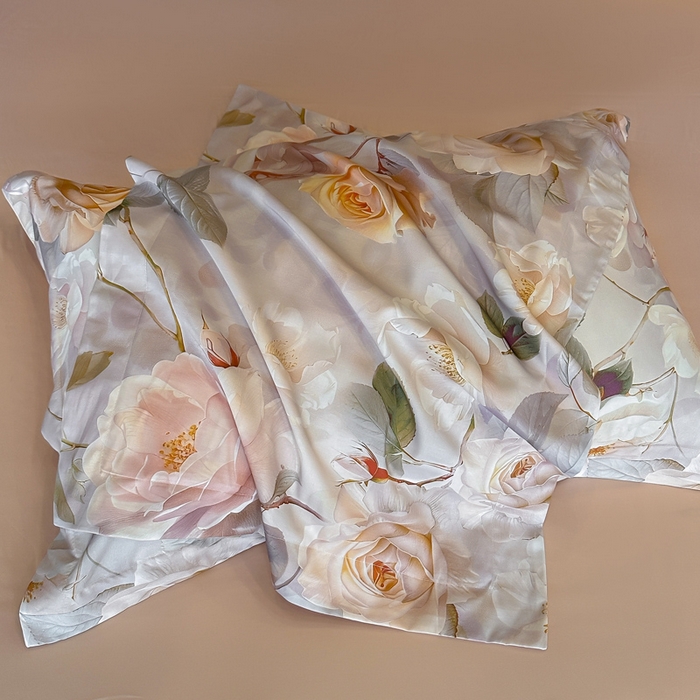 91家纺网 家纺一手货源 找家纺 涵宸家纺 2026新款天丝棉数码印花四件套 云缦-黄