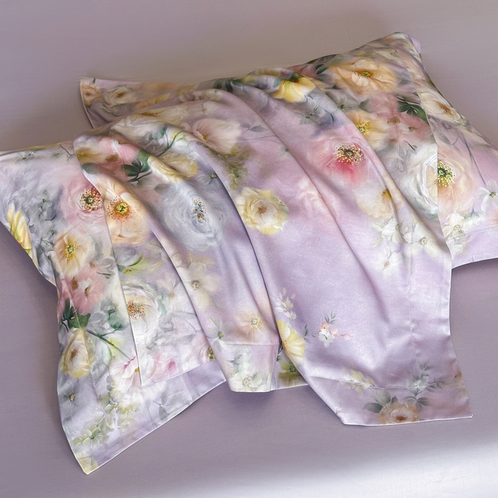 91家纺网 家纺一手货源 找家纺 涵宸家纺 2026新款天丝棉数码印花四件套 醉花季-紫