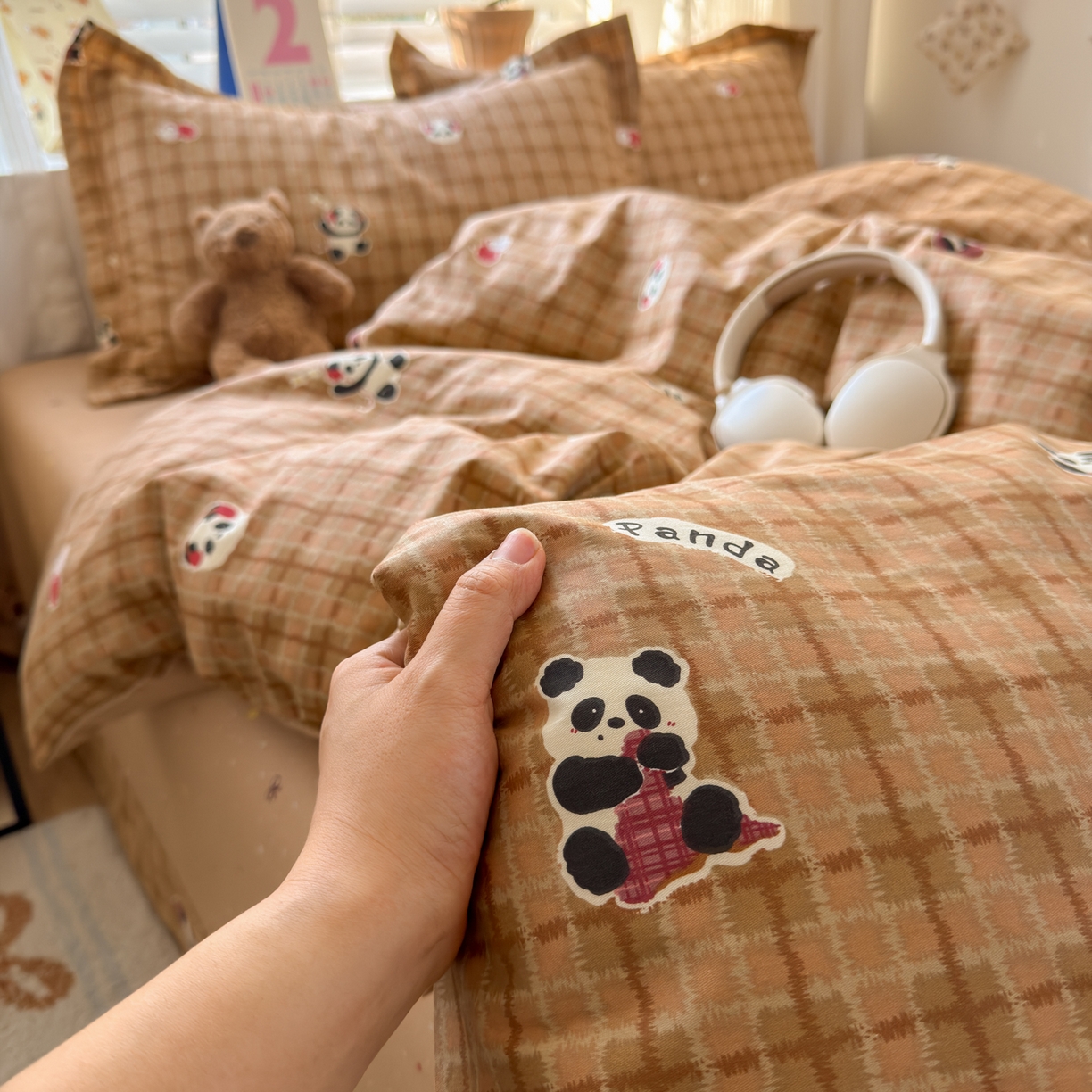 91家纺网 家纺一手货源 找家纺 （总）乐童家纺 2026新款全棉网红直播爆款吊边一字绣工艺款四件套-系列三