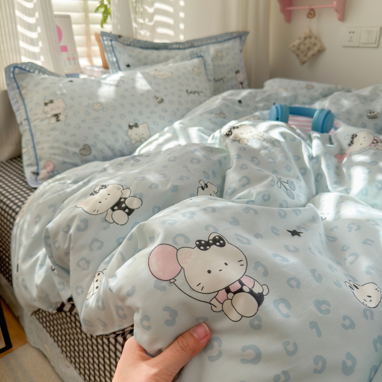 乐童家纺 2026新款全棉网红直播爆款吊边一字绣工艺款四件套-系列三 豹纹猫咪