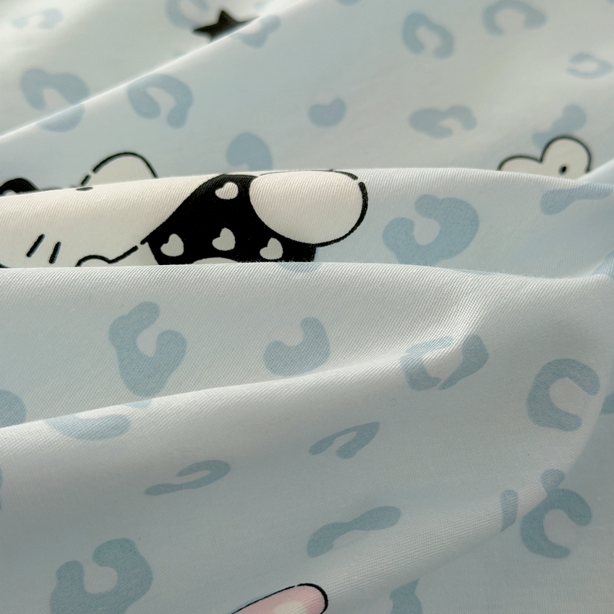 91家纺网 家纺一手货源 找家纺 乐童家纺 2026新款全棉网红直播爆款吊边一字绣工艺款四件套-系列三 豹纹猫咪