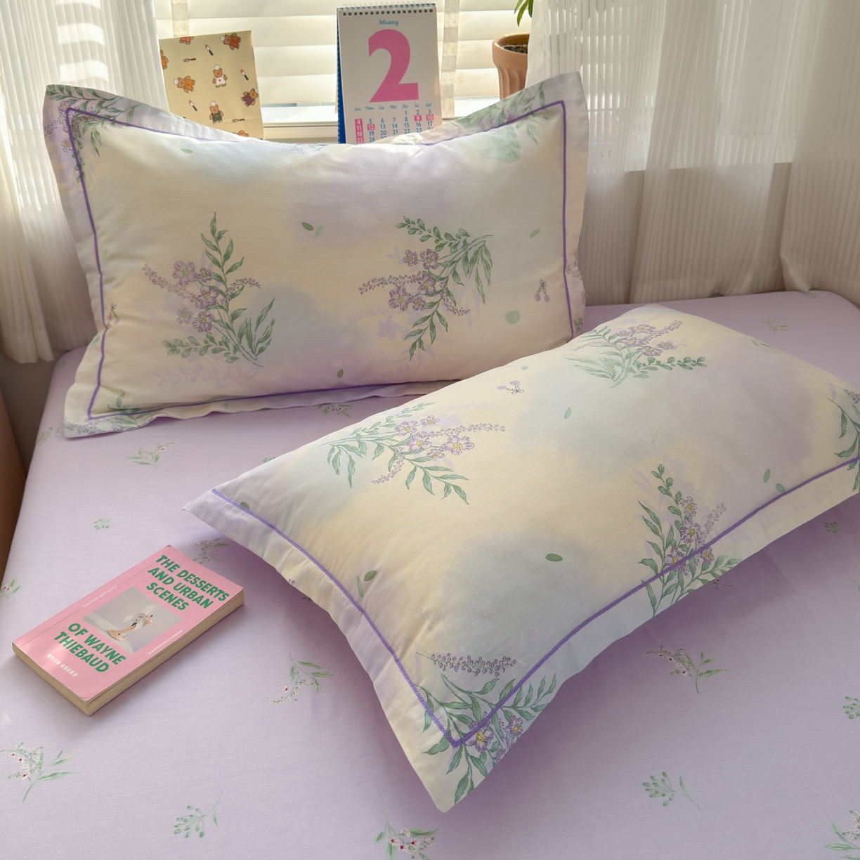 91家纺网 家纺一手货源 找家纺 乐童家纺 2026新款全棉网红直播爆款吊边一字绣工艺款四件套-系列三 薰衣草