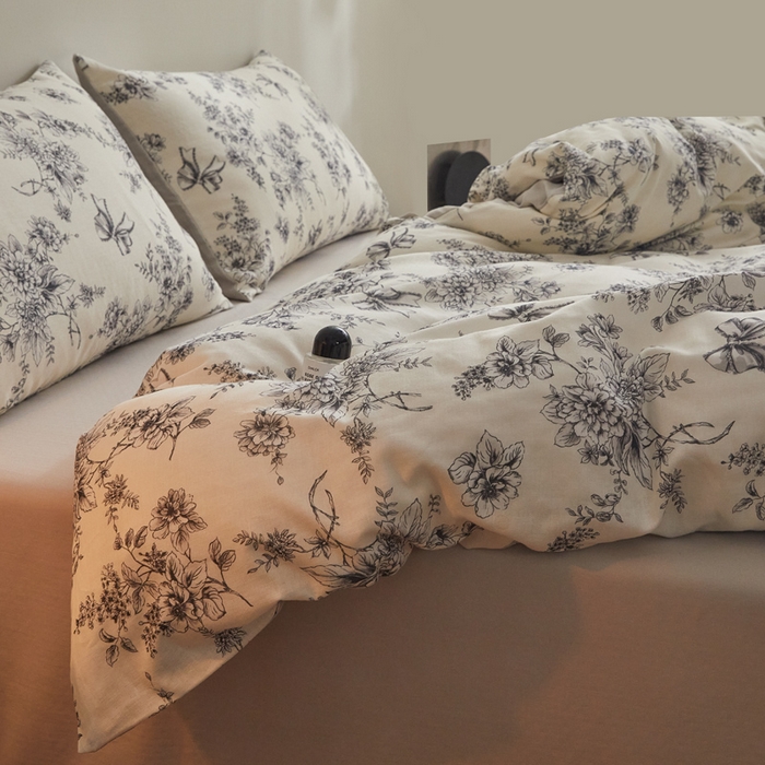 91家纺网 家纺一手货源 找家纺 （总）涵宸家纺 2026新款双层纱印花四件套