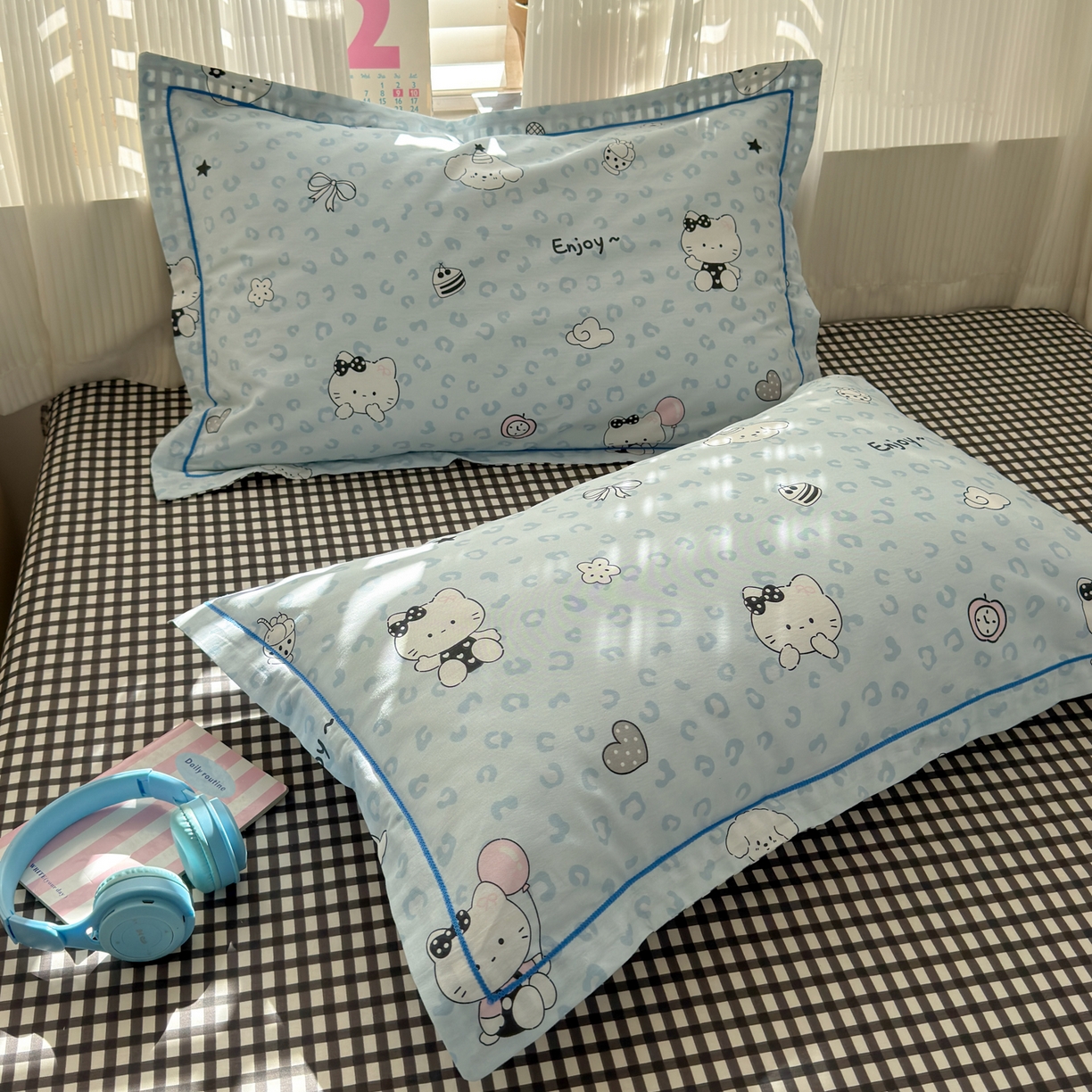 91家纺网 家纺一手货源 找家纺 乐童家纺 2026新款全棉网红直播爆款吊边一字绣工艺款四件套-系列三 豹纹猫咪