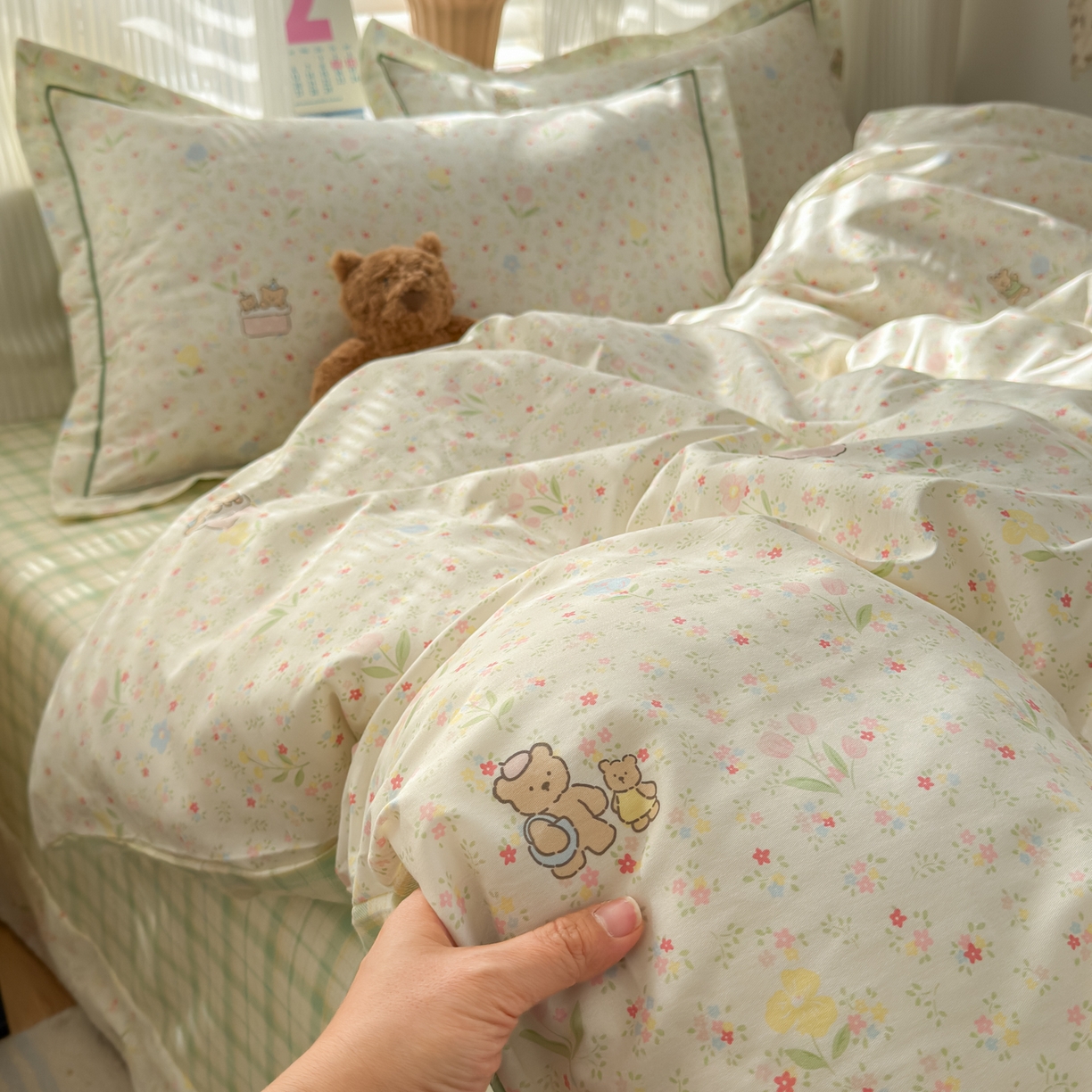 91家纺网 家纺一手货源 找家纺 （总）乐童家纺 2026新款全棉网红直播爆款吊边一字绣工艺款四件套-系列三